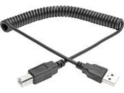 Tripp Lite U022 006 COIL 3 ft. USB 2.0 Hi Speed A B Coiled Cable