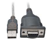 Tripp Lite U209 18N NULL USB to Null Modem Serial FTDI Adapter Cable with COM Retention USB A to DB9 M F