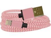 EMIO 00132 Rose Gold DuoCable Braided Lightning and microUSB Sync and Charge Cable
