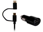 Arsenal Gaming agkit2 Black Apple certified Lightning cable and Micro USB Hybrid cable 3.1 Amp Dual USB Home Charger