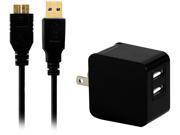 Arsenal Gaming agkit3 Black Micro USB 3.0 cable 3.1 Amp Dual USB Wall Charger
