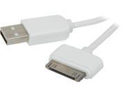 StarTech USB2ADC1M White Apple Dock Connector to USB Cable for iPod iPhone iPad