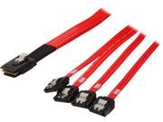 StarTech Model SAS8087S4100 39.4 1m Serial Attached SCSI SAS Cable SFF 8087 to 4x Latching SATA