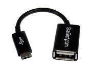 StarTech UUSBOTG 5in Micro USB to USB OTG Host Adapter M F