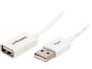 StarTech USBEXTPAA2MW 6.56 ft White USB 2.0 Extension Cable A to A