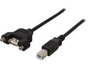 StarTech USBPNLAFBM3 3 ft. Panel Mount USB Cable A to B Black