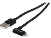 StarTech USBLT2MBR Black Angled Black Apple 8 pin Lightning Connector to USB Cable for iPhone iPod iPad
