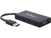 StarTech USB32VGAEH3 USB 3.0 to VGA External Multi Monitor Graphics Adapter with 3 Port USB Hub