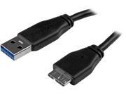 StarTech.com 15cm 6in Short Slim SuperSpeed USB 3.0 A to Micro B Cable M M