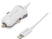 CIRAGO IPL3000 White Car Charger Lightning Cable 2.1A