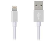 [Apple MFi Certified] Coboc Premium Soft touch White 6ft 8 Pin Lightning to USB Charge and Sync Cable with Gray Aluminum Connector Heads