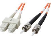 Coboc CY OM1 ST SC 3 9.84 ft. Fiber Optic Cable ST SC Multi Mode Duplex 62.5 125 Type Orange