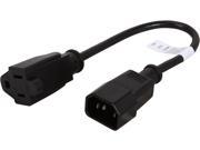 Coboc Model PW 18C14515R 1 BK 1 ft. 18AWG Monitor Power Adapter Converter Cord Cable