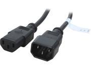 Coboc PW 18C13C14 15 BK 15ft 18AWG Computer Power Cord Extension Cable w 3 Conductor PC Monitor IEC320C13 to IEC320 C14 Black