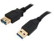 Coboc CY U3 AAMF 15 BK 15 ft. SuperSpeed 5Gbps USB 3.0 A Male to A Female Extension Cable Gold Plated Black