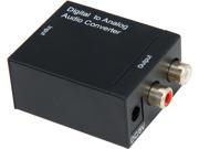 Coboc EA AUD DIG2ANA SPDIF Digital Coax Optical Toslink to Analog Stereo RCA L R Audio Converter Adapter Metal Cover