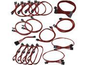 EVGA 100 CR 1050 B9 GS PS 550 650 Red Power Supply Cable Set Individually Sleeved