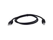 QVS 3 Pack 6ft USB 2.0 High Speed Type A Male to B Male Black Cable