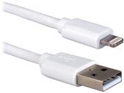 QVS ACL 05M White USB to 8 Pin Lightning Charge and Sync MFi Cable