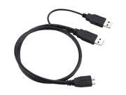 Insten 675658 21 A to Micro B USB 3.0 Y Cable Black