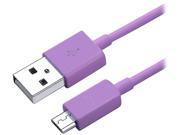 Insten 1132006 Purple 1X Micro USB 2 in 1 Cable compatible with HTC One M7