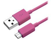Insten 1132014 Pink 1X Micro USB 2 in 1 Cable compatible with HTC One M7