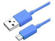 Insten 1131830 Blue 1X Micro USB 2 in 1 Cable Compatible with Blackberry Z10