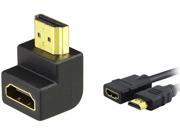 Insten 357097 1 x HDMI F M Right Angle Adapter w 1x High Speed HDMI Cable