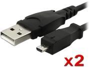 Insten 1182999 2 x Black USB Data Cable w Ferrite compatible with Kodak U 8