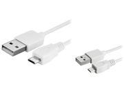 Insten 1542125 6 ft. Micro USB 2 in 1 Cable White