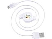 Insten 1667972 4 inches can be extended up to 31 inches 1x Micro USB 2 in 1 Retractable Cable