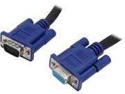 VCOM VC VGA15F 15 ft. SVGA HD15 Male to Female Black Cable with Blue Connector