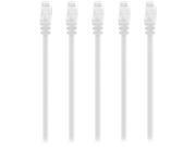 5 PACK 0.5 FT RJ45 CAT 6E 550MHZ MOLDED ETHERNET NETWORK PATCH CABLE WHITE Lifetime Warranty