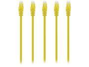 5 PACK 5 FT RJ45 CAT5E MOLDED ETHERNET NETWORK PATCH CABLE YELLOW Lifetime Warranty