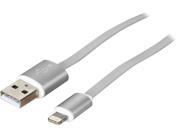 Nippon Labs USB LI 6 SL Silver Aluminum MFI Lightning Flat Cable with Silver Connetors and Silver Cable