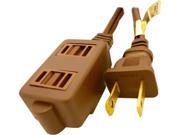 Professional Cable Model EXTCORD 09 9 ft. Standard Extension Cord Three Outlet Brown