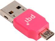 PQI RF01 0012R014J Connect 203 OTG USB Drive Micro SD Card Reader Pink