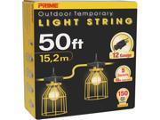 Prime Wire Model LSUGM830 50 ft. 12 3 SJTW Temporary Light Strip With Metal Cages