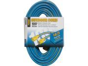 Prime Wire Model KC506735 100 ft. Kaleidoscope Heavy Duty Extension Cord Blue and Yellow