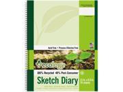 Pacon 4798 Ecology Sketch Diary 70 Sheet 60 lb Basis Weight Letter 8.50 x 11 70 Pad White Paper