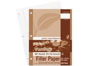 Pacon 3203 Ecology Recycled Filler Paper 150 Sheet Wide Ruled Letter 8.50 x 11 150 Pack White Paper