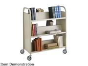 Steel Slant Shelf Book Cart Six Shelf 36W X 18 1 2D X 43 1 2H Sand