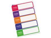 Flexible Self Adhesive Mini Badge Labels 1 x 3 3 4 Hello Bright Asst 100 PK