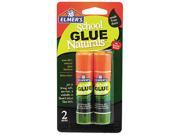School Glue Naturals Clear 0.21 Oz Stick 2 Per Pack