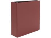 Suede Finish Vinyl Round Ring Binder, 3" Capacity, Burgundy