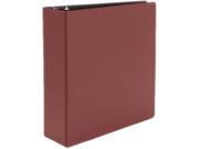 Suede Finish Vinyl Round Ring Binder 3 Capacity Burgundy