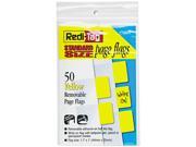 Removable Semi Transparent Page Flags Yellow 50 Pack