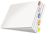 Paper Insertable Dividers 5 Tab 11 x 17 White Paper Multicolor Tabs