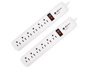 Surge Protector 6 Outlets 4Ft Cord 540 Joules 2 Pk