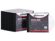 Innovera DVD Rewritable Media DVD RW 4x 4.70 GB 10 Pack Slim Jewel Case 120mm2 Hour Maximum Recording Time